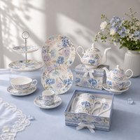 Assiette en céramique imprimée Hortensia Rose, motif floral, pour la maison et les fêtes