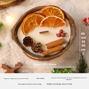 Bol en coquille de noix de coco naturel fait à la main, <span class=keywords><strong>bougie</strong></span> <span class=keywords><strong>parfumée</strong></span> aux fleurs séchées, adapté à la décoration de la maison, de la chambre à coucher et des fêtes, cadeaux - Product Image 6