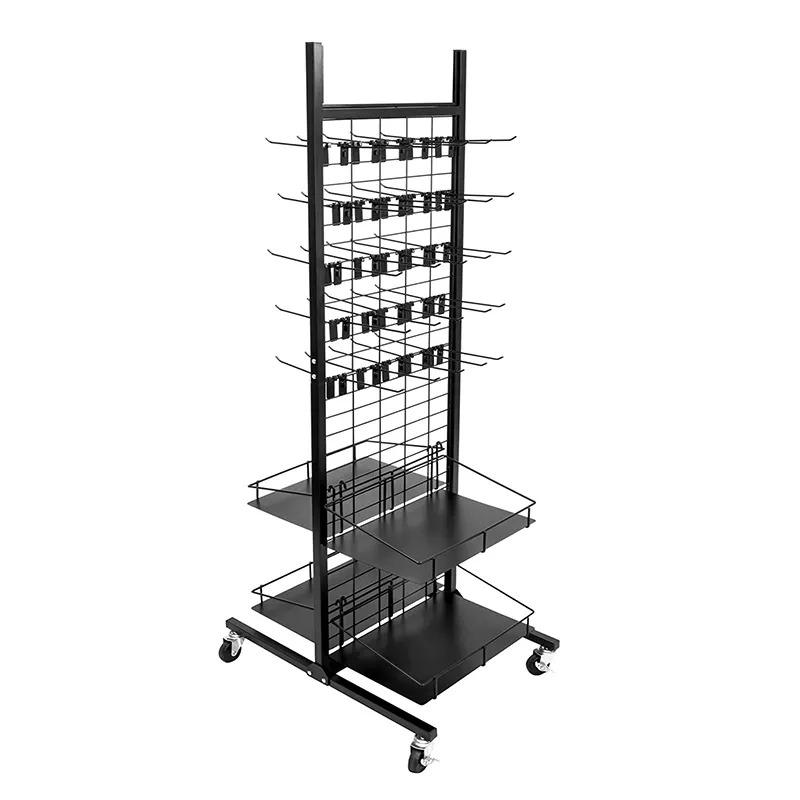 Retail Metal Display Stand Shelving Storage Merchandising Rack Store Fixture Including 50 Peg Hooks and Shelves