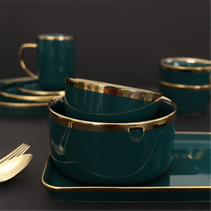 Venta Directa <span class=keywords><strong>de</strong></span> Fábrica, Tazón y Plato <span class=keywords><strong>de</strong></span> Porcelana Azul Oscuro para <span class=keywords><strong>Desayuno</strong></span>, Económicos, Duraderos y Ecológicos, Personalizables - Product Image 5