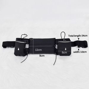 BSCI Factory New design Fashion Adjustable Running <b>Belt</b> Waist Pack <b>Slim</b> Expandable Pocket <b>Belt</b> Black Sports Running Waterproof - Product Image 2