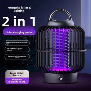 ソーラー充電式鳥ケージ蚊キラーランプキャンプ用LEDライト電気蚊忌避剤 - Product Image 3