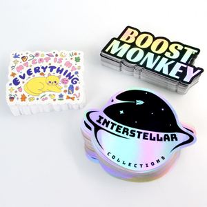 Pegatina Personalizada con Corte a Troquel, Vinilo Holográfico Brillante de Primera Calidad, Resistente al Agua, para Regalos Promocionales Empresariales y Decoración - Product Image 3