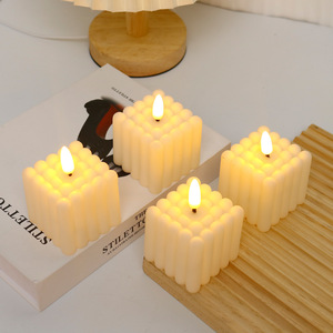 Luz de vela electrónica <span class=keywords><strong>LED</strong></span> Little Rubik's Cube Star Pumpkin Lantern Luces de Navidad Velas <span class=keywords><strong>LED</strong></span> sin llama de vinilo sin llama - Product Image 5