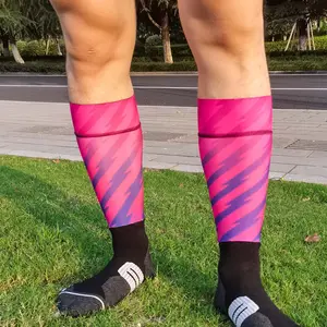 Quick Dry Polyester Sublimation Leg Cycling Wear Cotton Foot with Terry Sole Custom Design Socks