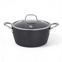 Panci Stok Aluminium Die Cast Heavy Duty Seri KS Chef 24cm, Panci Casserole Profesional Anti Lengket dengan Gagang Ergonomis
