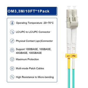 SC UPC Đa Chế Độ Sợi Quang Nhảy Cáp Duplex 3.0Mm PVC Lszh Om3 Vá Dây - Product Image 6