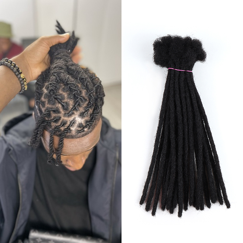 Perruque rasta naturelle pour homme, extension capillaire, dreadlock, fait à la main