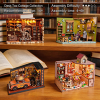 Y-TOP Puzzle 3D en bois de style japonais, insert de bibliothèque miniature DIY avec pièces mobiles pour adultes, modèle maison mécanique