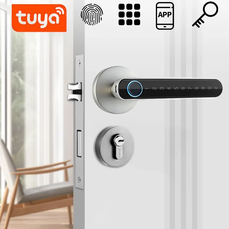 Vrai top cadenas serrures de porte intelligentes pour upvc portes wifi sans poignée sur mode d'emploi fourni intelligent capteur de sécurité serrure de remorque sécurité