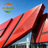 Nouvelle promotion : panneau composite en aluminium ACP/ACM finition marbre rouge, revêtement PE, pour revêtement mural extérieur, décoration de façade