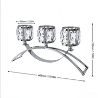 Vente en gros usine Nouveau Candelabre en cristal créatif en forme d'arche Décoration de table de luxe pour mariage Centre de table pour dîner romantique aux chandelles