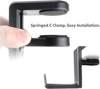 Support de casque en silicone à clipser sur bureau, réglable, rotatif à 360 degrés, avec rangement intégré