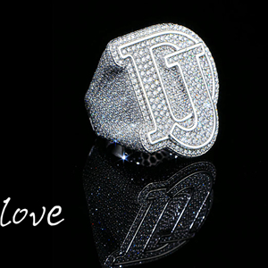 Bagues pour hommes personnalisées style Hip Hop avec initiales, or 10K-24K et diamants <span class=keywords><strong>de</strong></span> laboratoire, collection <span class=keywords><strong>de</strong></span> bijoux <span class=keywords><strong>de</strong></span> <span class=keywords><strong>mariage</strong></span> <span class=keywords><strong>de</strong></span> luxe - Product Image 5