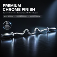 Barre EZ Curl 4FT 1200mm chromée pour musculation, poignée 28mm, manchon 2 pouces, 500LB, pour curls biceps et triceps, usage commercial en salle de sport
