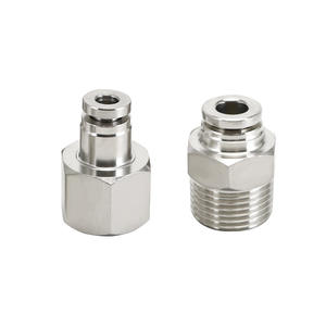 304 Stainless Steel <b>Quick</b> Connect Air <b>Connector</b> PC External Thread to PCF Internal Thread Pneumatic Part Straight-Through - Product Image 1