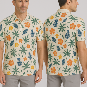 Camisetas de Golf Personalizadas al por Mayor con Logotipo 2025, de Spandex y Poliéster para Hombre, de Manga Corta, Estampadas para Verano - Product Image 3