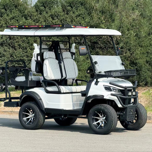 Voiturette de golf électrique 4x4 couleur or certifiée CE 3-4 places 48V AC 5kW avec plancher en aluminium, luxe, pour le tourisme et promotionnelle - Product Image 1