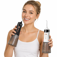 Hydropulseur électrique sans fil 380 ml à grand réservoir, irrigateur buccal, nettoyeur dentaire à jet d'eau, rechargeable par USB