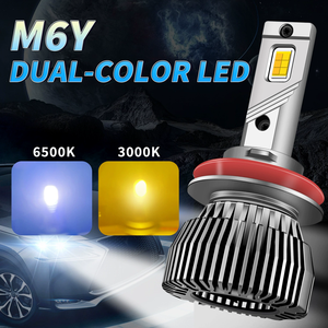 Ampoule de phare LED bicolore 120W, blanc-jaune, double tube en cuivre, haute puissance, H4 H7 <span class=keywords><strong>H11</strong></span> 9005, feu antibrouillard 12V <span class=keywords><strong>24V</strong></span> - Product Image 1
