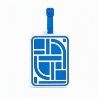 Étiquette de bagage en PVC à motif géométrique, étiquette d'identification de bagage de voyage en caoutchouc souple personnalisée, design abstrait moderne, accessoire de valise