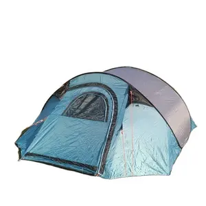 Tenda da campeggio per famiglie impermeabile pop-up con design del cliente a doppio strato di alta qualità della valle del vento