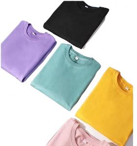 Sweatshirts pour hommes en coton à col rond, avec logo personnalisé multicolore, en tissu bouclé, brodés - Product Image 3
