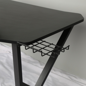 Bureau d'ordinateur ergonomique Fanmi à hauteur réglable avec LED, surface en MFC, structure en Z, montage facile, table de jeu, bureau, école, salon - Product Image 5
