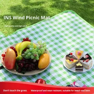 Alas Piknik Kain Non-Woven Portabel Tahan Air Anti-Selip Tahan Lembab Tahan Kotoran Gaya Ins - Product Image 2