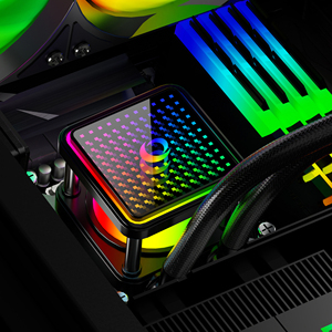 แฟนตาซี วูคง ชุดระบายความร้อนด้วยน้ำสำหรับซีพียู ขนาด 360 มม. ประสิทธิภาพสูง <span class=keywords><strong>12V</strong></span> Infinite Halos ARGB <span class=keywords><strong>Aura</strong></span> <span class=keywords><strong>Sync</strong></span> สำหรับคอมพิวเตอร์ตั้งโต๊ะเล่นเกม, ระบบระบายความร้อนด้วยน้ำ - Product Image 5