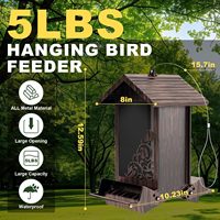 Mangeoire à oiseaux Oniya 5LB grande capacité, anti-écureuils, suspendue, en forme de maison, pour oiseaux sauvages, conteneur de nourriture pour oiseaux d'extérieur, vente en gros