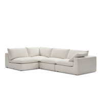Ensemble de canapés sectionnels 5 places de luxe modernes Design européen avec housse en tissu pour la maison Ensemble de canapés de salon Meubles en forme de L