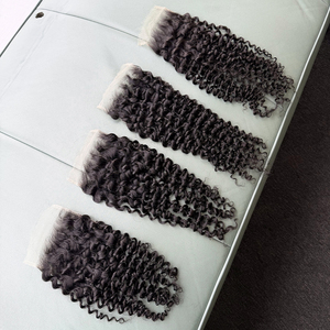 Prix de gros 100% Cheveux humains vietnamiens bouclés Jerry, Closure en dentelle HD 5x5, 14-20 pouces, Closures 2x6, 4x4, 5x5, 6x6, Diverses formes de vagues - Product Image 3