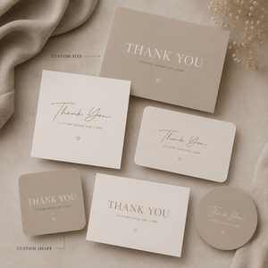 Cartes de Remerciement Personnalisées Tons Neutres DIY – Design Simple et Élégant pour l'Appréciation des Commandes et la Promotion de la Marque - Product Image 2