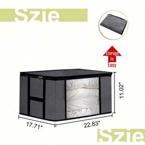 Custom 2 Packs Large Blanket <b>Clothes</b> Organization and Storage Containers with Reinforced H-types Handles - Product Image 2