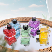 Diffuseur de parfum d'ambiance sans flamme en verre écologique sans plomb 120 ml, huile aromatique Freesia Lavande, bâtonnets diffuseurs, liquide d'ambiance