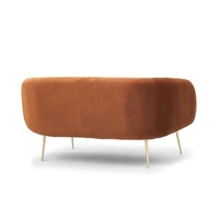 Canapé d'angle moderne en velours capitonné avec cadre en bois, design mi-siècle, pour salon