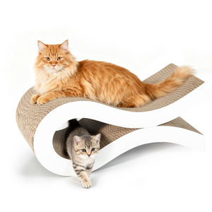 Großhandel Premium-Qualität Wellpappe Katzenliege Luxuriöses Nachhaltiges Modernes Karton-Katzenkratzbett mit Kartonverpackung - Product Image 1