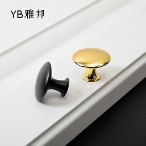 Yb Cabinet Knobs Round Zinc Alloy <b>Black</b> Gold Modern Furniture Hardware Single Hole Drawer Door Handle - Product Image 3