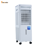 Mini-refroidisseur d'air évaporatif DC12V avec panneau solaire, ventilateur sans pales, humidistat réglable, réservoir d'eau de 15L, batterie au lithium de 6000mAh