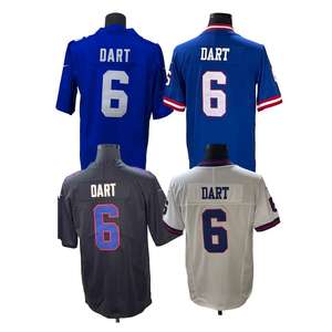 2025 New York nakış erkek kısa kollu hızlı kuru oyun oyuncu forması nefes amerikan futbol forması 6 Jaxson Dart - Product Image 1
