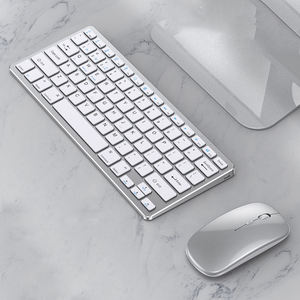 Clavier et souris Bluetooth, combo clavier et souris mignon, disposition allemande, fin, standard, 2,4 GHz, sans fil - Product Image 1