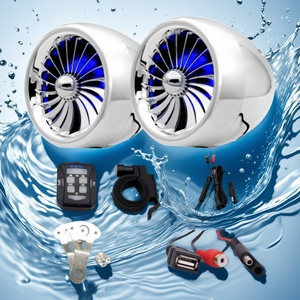 Haut-parleurs étanches pour <span class=keywords><strong>moto</strong></span>, amplificateur de qualité sonore Hi-Fi avec émetteur FM, ports USB et AUX pour système audio de <span class=keywords><strong>moto</strong></span> - Product Image 3