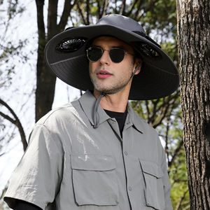 Chapeau ventilateur rechargeable à énergie solaire avec double alimentation pour les sports d'été en extérieur, réglable, unisexe, pour la pêche et les fêtes - Product Image 4