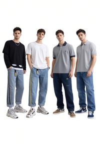 Conjunto de Polo para Hombre, 100% Algodón Tejido, Color Sólido, Estilo Casual para Primavera, Diseño con Logotipo Frontal - Product Image 1