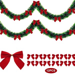 2026 AYOYO Dekorasi Natal Hiasan Gantung Pohon Natal Pita 2m Hiasan Gantung Pom-Pom Pita - Product Image 2