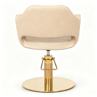 Chaise de coiffure hydraulique avec base en acier inoxydable doré, chaise de coiffure pour salon, chaise de coupe de cheveux pour barbier