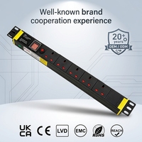 YOSUN PDU 1U 5 voies 13A UK en alliage d'aluminium UL94V-0 personnalisé pour armoire, noir, usage industriel