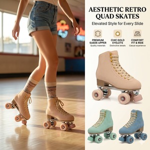 Vente en gros d'usine Patins à roulettes personnalisés Patins à roulettes quad Vente chaude Patins à roulettes à quatre roues à double rangée Chaussures de patins à roulettes - Product Image 1