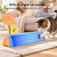 Mainan Kucing Terowongan Bentuk A, Dapat Diisi Ulang USB, Sensor Getar, Dilengkapi Suara, Kecepatan Dapat Diatur, Mainan Interaktif Kucing Otomatis